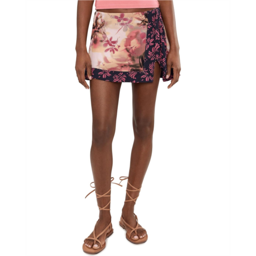 Womens Free People Sun Soaked Sarong Mini Skirt