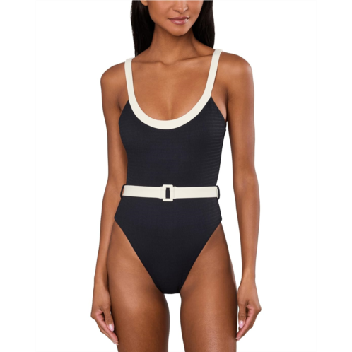 Womens Seafolly Bandwave Belted Retro Tank One-Piece