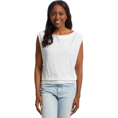 Womens Lilla P Elastic Hem Boatneck Top