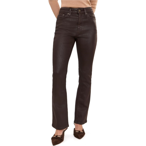 POLO Ralph Lauren Womens Lauren Ralph Lauren Petite Coated High-Rise Bootcut Jeans