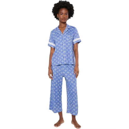 Womens Karen Neuburger Notch Collar Top & Capri Pajama Set