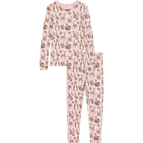 Kids Kickee Pants Kids Print Long Sleeve Pajama Set (Toddler/Little Kid/Big Kid)
