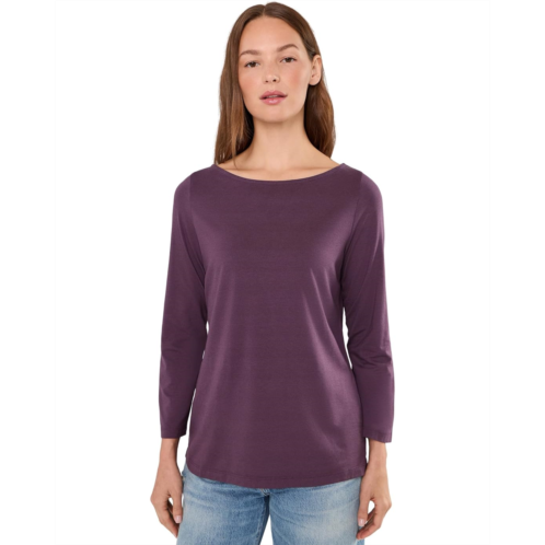 L.L.Bean Womens LLBean Soft Stretch Supima Tee Boatneck Bracelet Sleeve