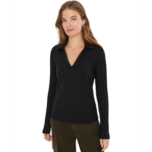 Womens Michael Stars Liyah Long Sleeve Collared Top