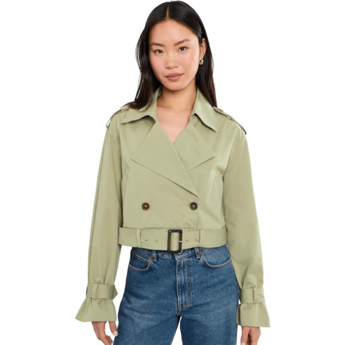 Blank NYC Cropped Trenchcoat in Green