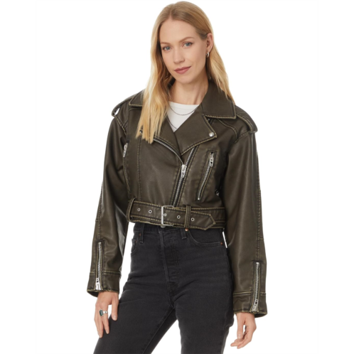 Blank NYC Leather Moto Jacket with Belt
