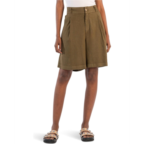 KUT from the Kloth Nicolette - Linen Shorts With Pleats