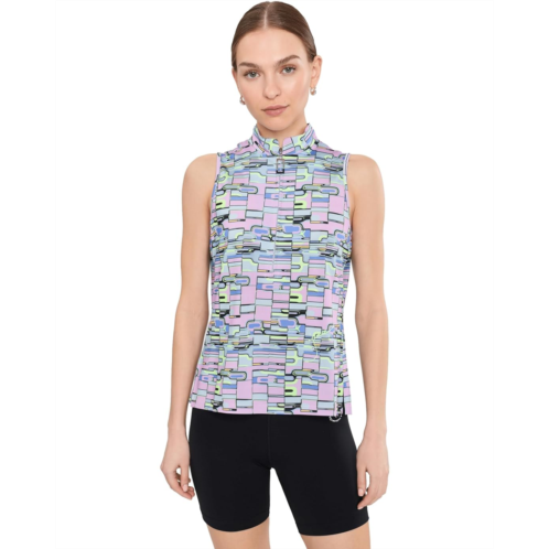Jamie Sadock Geometric Blur Print Sleeveess Top