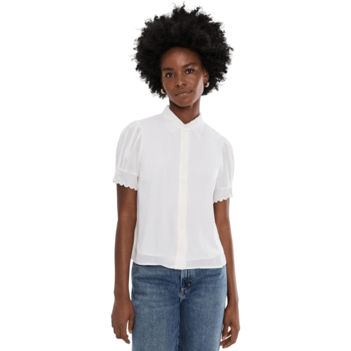 CeCe Short Sleeve Scallop Top