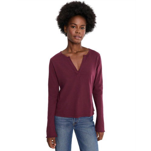 Womens Michael Stars Abby Notch Neck Top