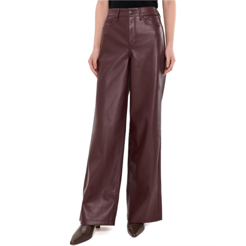 Womens NYDJ Vegan Stretch Leather Teresa Wide Leg Pants