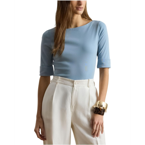 POLO RALPH LAUREN Stretch Cotton Boatneck Top