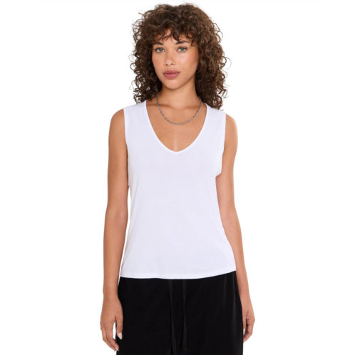 Womens Michael Stars Gai V-Neck Cap Sleeve Tank