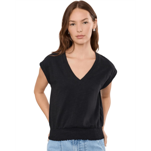 Lilla P Smocked Hem V-Neck