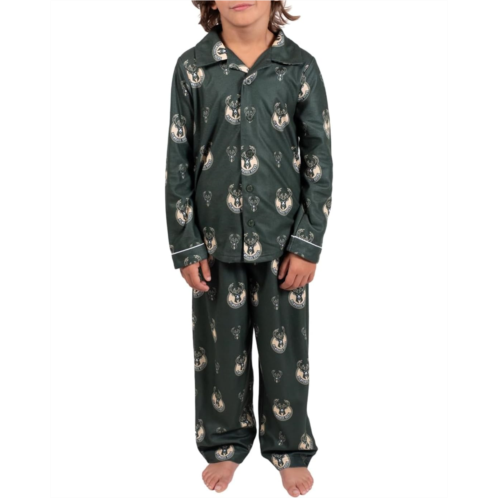 Kids Ultra Game NBA Official Two-Piece Super Soft Button Down Pajamas Set (Little Kid/Big Kid)