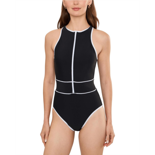 BECCA Sport Mode Shannon High Neck Zip One-Piece