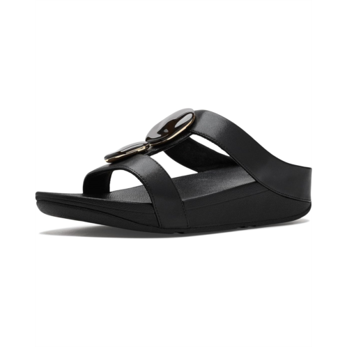 Womens FitFlop Fino Marbled-Stone H-bar Slides