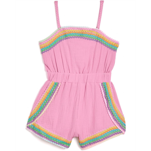 Lola and The Boys Pink Rainbow Summer Romper (Toddler/Little Kid/Big Kid)