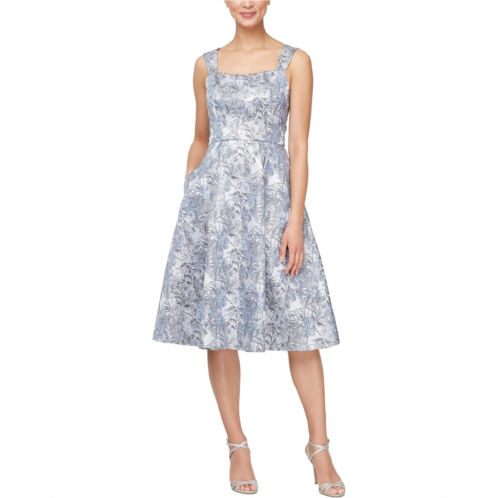 Alex Evenings Midi Length with Square Neckline