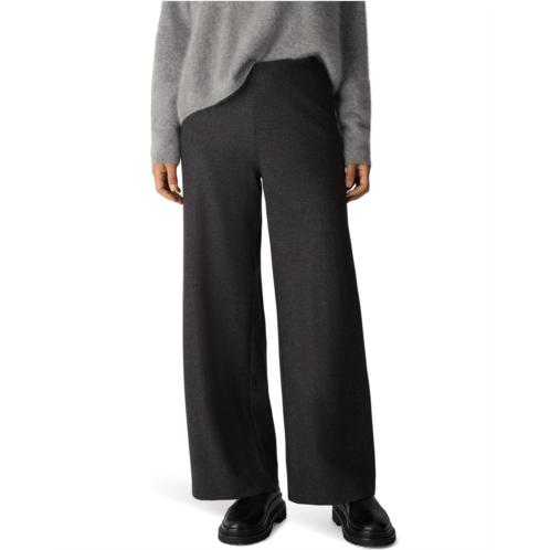 Eileen Fisher Melange Felted Wool Jersey Full Wide Pants