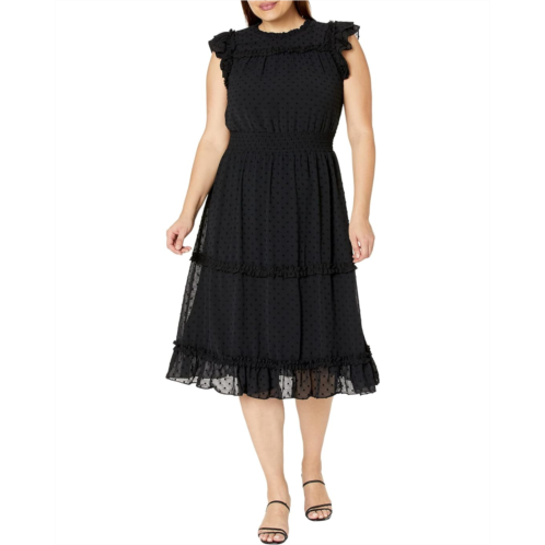 CeCe Sleeveless Clip Dot Dress