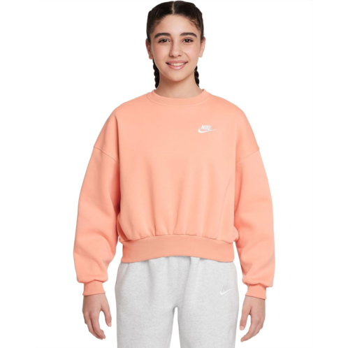Girls Nike Kids Club Fleece Boxy Crew-Neck Sweatshirt (Big Kid)