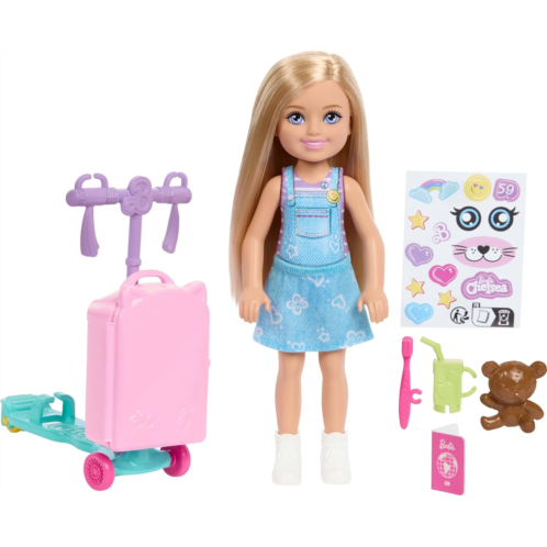 Barbie Club Chelsea Limitless Adventure Doll & Accessories Small Doll with Scooter Suitcase Including Travel-Themed Accessories Ages 3