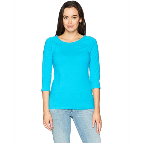 Womens Hanes Stretch Cotton Raglan Sleeve Tee