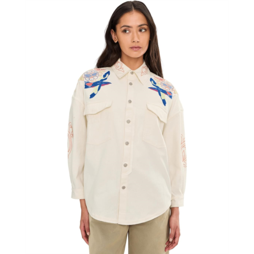 Free People We The Free Take Flight Embroidered Shirt