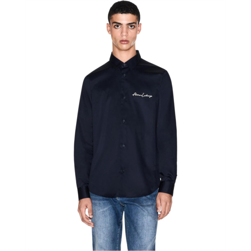 Mens Armani Exchange Script Logo Button Down