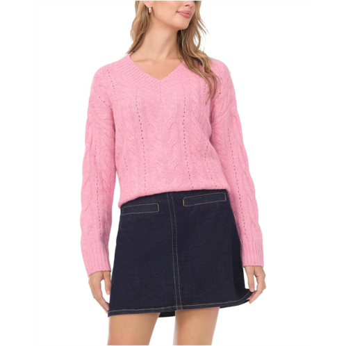 Womens Vince Camuto Cable V-neck