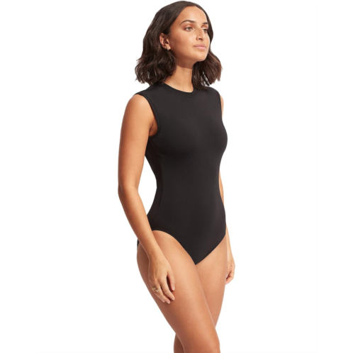 Womens Seafolly Collective Cap Sleeve One-Piece