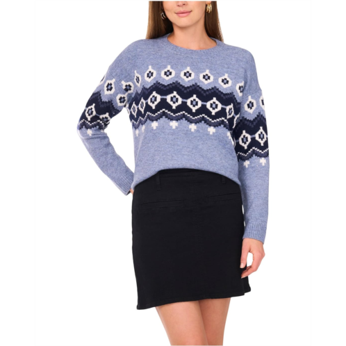 Vince Camuto Fair Isle Raglan Long Sleeve Crew
