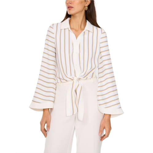 Womens Vince Camuto Tie Front Button Up Collared Blouse