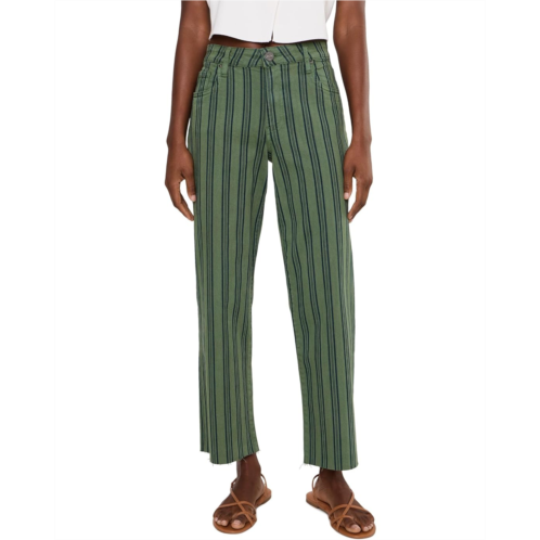 KUT from the Kloth Charlotte High-Rise Wide Leg with Raw Hem in Matcha Green
