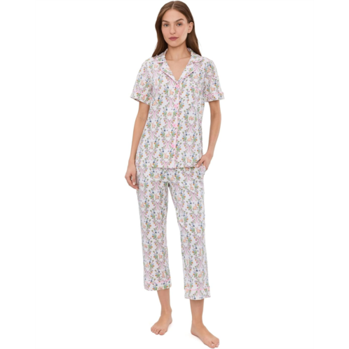 Womens Bedhead PJs Short Sleeve Cropped Cotton Knit Pajama Set
