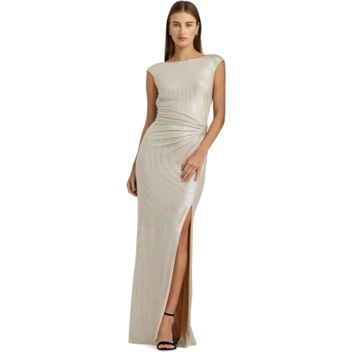 POLO RALPH LAUREN Womens Lauren Ralph Lauren Metallic Sleeveless Gown