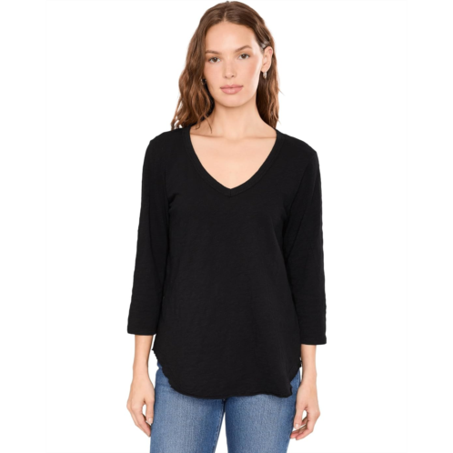 Womens Mod-o-doc 3/4 Sleeve V-Neck Tee with Curved Hem
