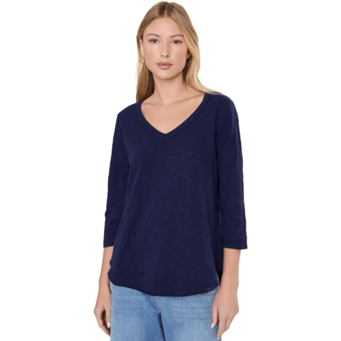 Womens Mod-o-doc 3/4 Sleeve V-Neck Tee with Curved Hem