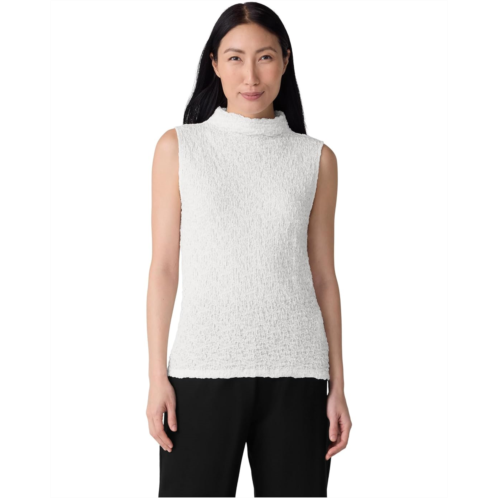 Eileen Fisher Bubble Jacquard Funnel Neck Slim Tank