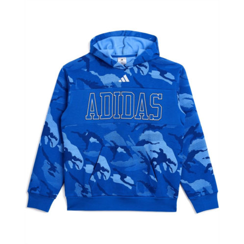 Adidas Kids AOP Color-Block Halftone Camo Hooded Pullover (Big Kid)