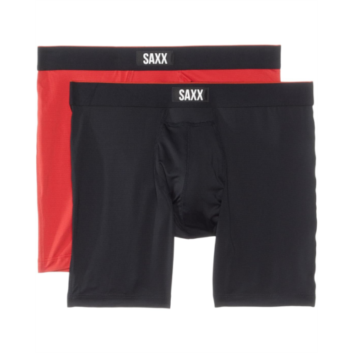 Mens SAXX UNDERWEAR Multi-Sport Mesh Boxer Briefs Fly 2-Pack