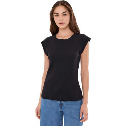 Womens Mod-o-doc Cap Sleeve Open Crew Neck Tee