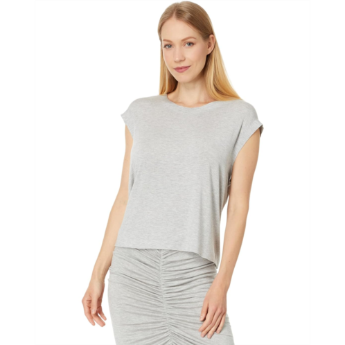 Womens Norma Kamali Sleeveless Boyfriend Cropped Crewneck Top