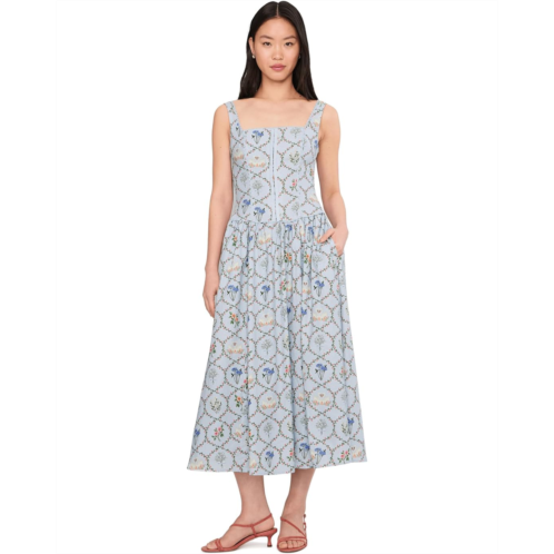 Avec Les Filles Corset Top Midi Dress