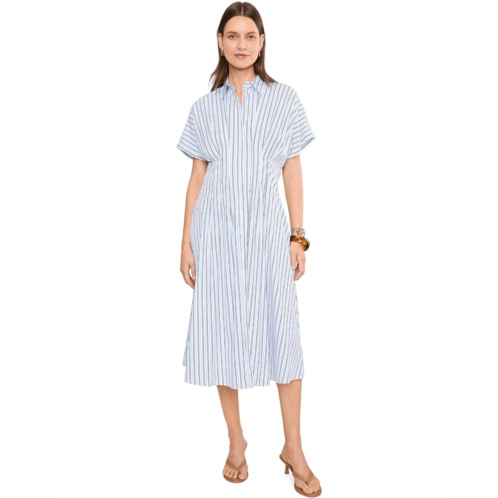 POLO RALPH LAUREN Striped Pleated Broadcloth Shirtdress