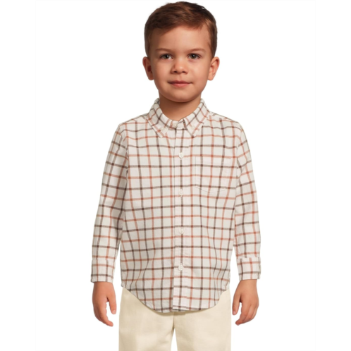 Janie and Jack Plaid Twill Button Down Shirt (Infant)