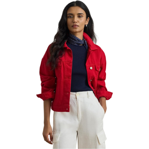 POLO Ralph Lauren Womens Lauren Ralph Lauren Denim Wedge Trucker Jacket