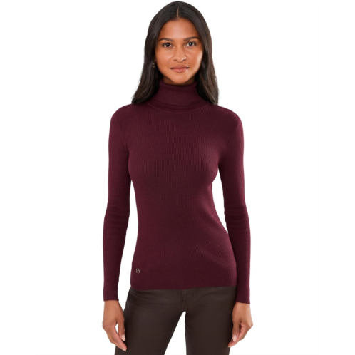 POLO Ralph Lauren Womens Lauren Ralph Lauren Cotton-Blend Ribbed Turtleneck
