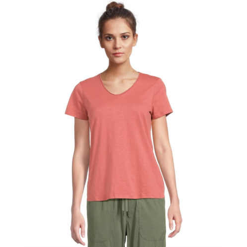 L.L.Bean Womens LLBean Organic Cotton V-Neck Short Sleeve Tee